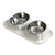 Cat Dog Food Bowl Double Slanted Mouth Feeding Water Dish Raised Pet Bowl Stand - Dark Blue