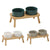 Ceramic Elevated Dog Bowl Anti-Slip Double Bowl for Small Medium Large Dogs - Grey
