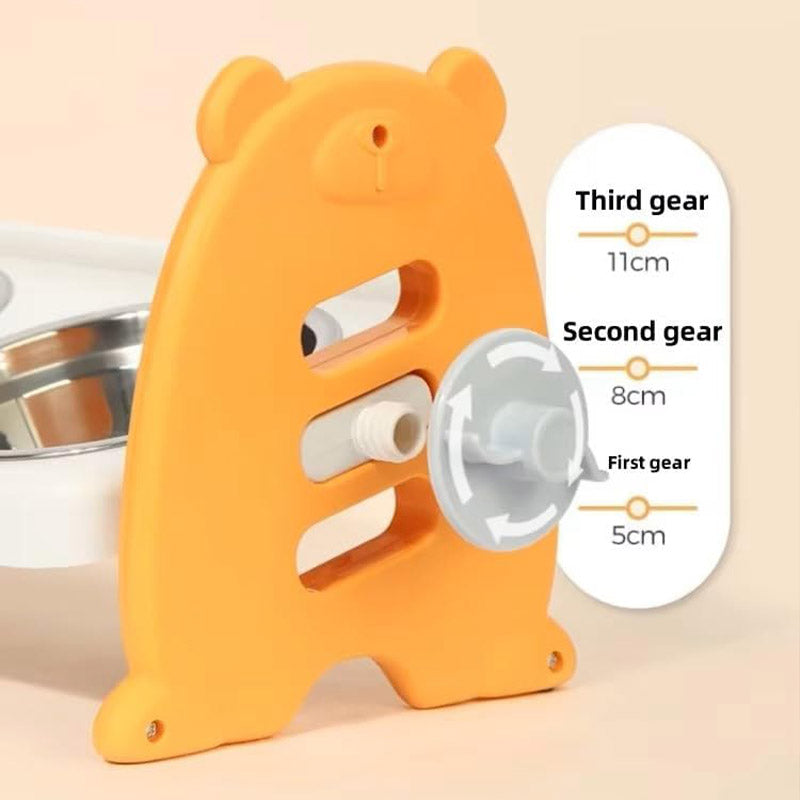 Double Pet Feeding Bowls Stainless Steel Non Slip Cat Dog Water Bowl Food Dish - Pink