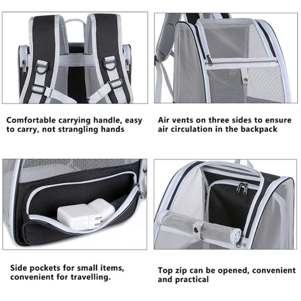 Large Foldable Breathable Portable Cat Dog Bag Outdoor Shoulder Pet Backpack - Pink