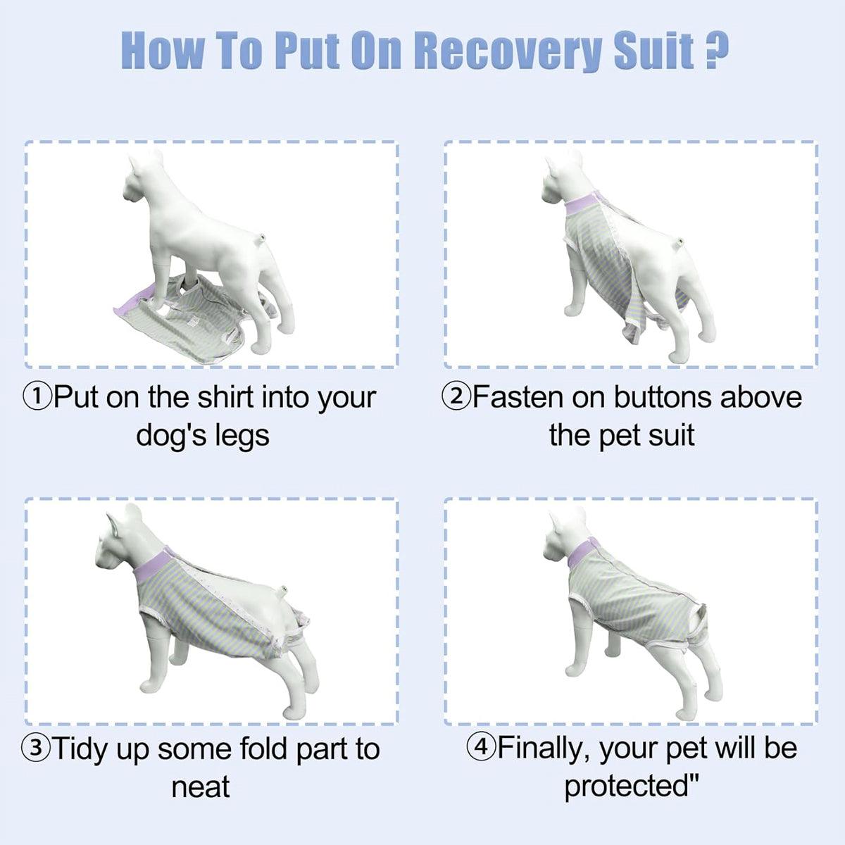 Striped Dog Clothes Belly Protector Vest Tummy Wrap Shirt for Small Dogs Puppies - Grey-XXL