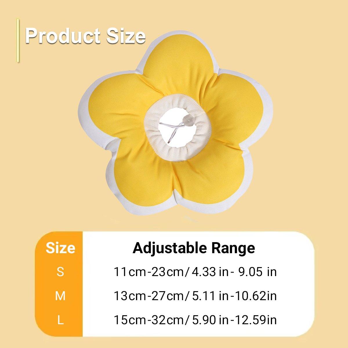 Elizabethan Cat Recovery Collar Anti Licking Pet Cone Protective Neck Ring - Yellow-L