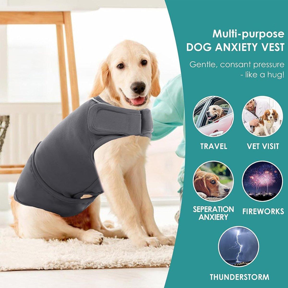 Pet Comfort Dog Relief Vest Jacket Soft Anxiety Coat for Small Medium Large Dogs - M
