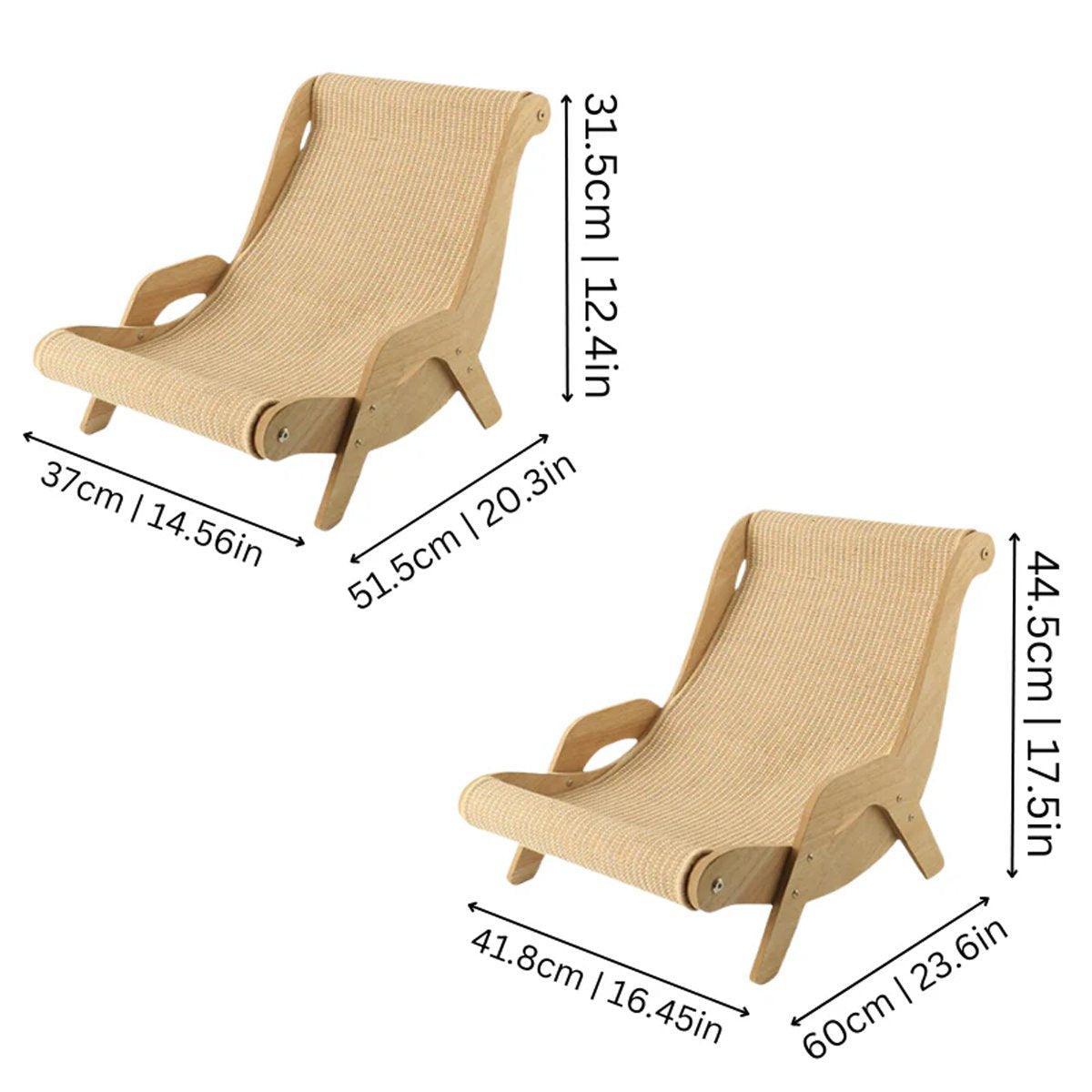 Cat Scratching Recliner Sofa 2 in 1 Lounge Bed Durable Scratch Board Furniture - L