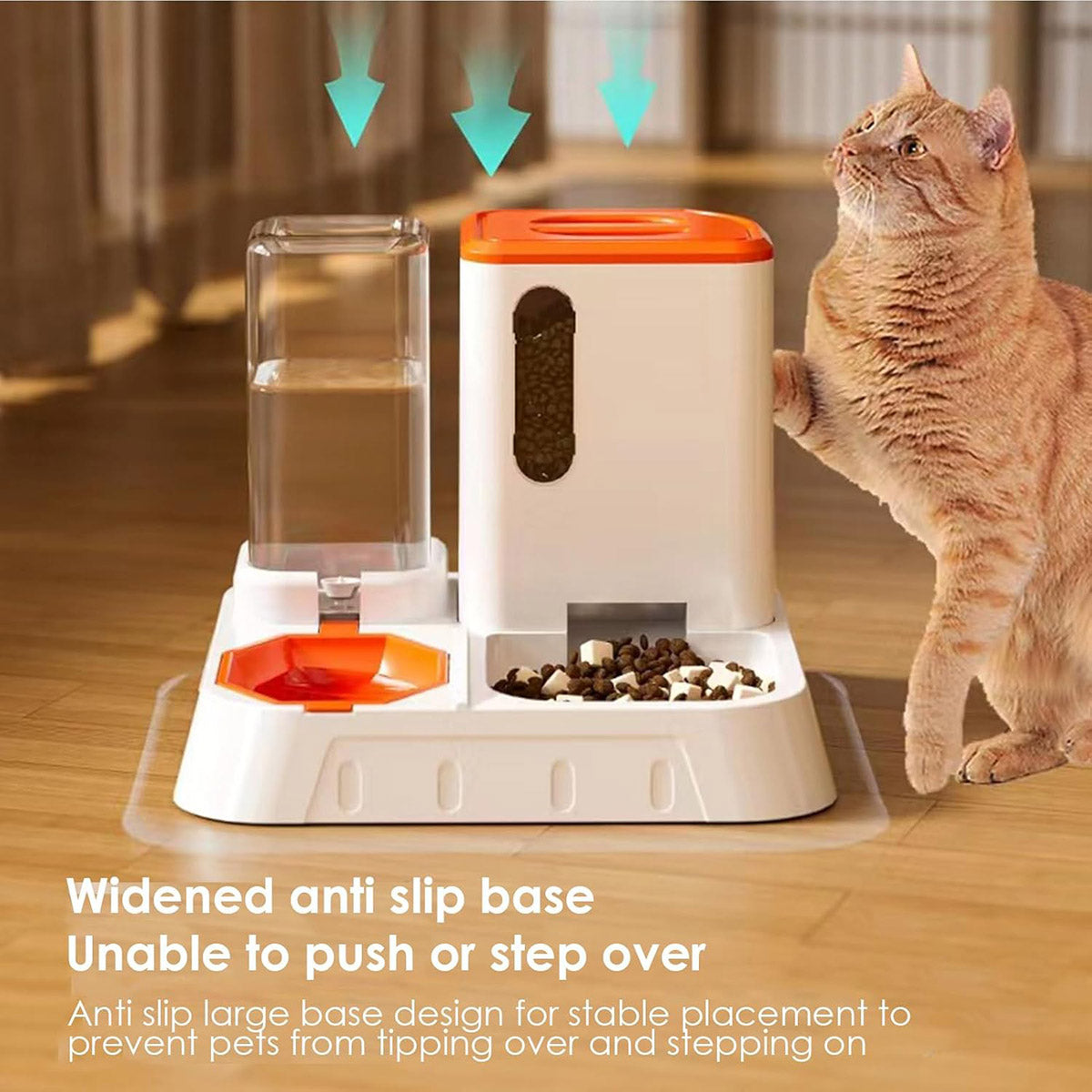 Pet Water Dispenser Automatic Feeder Bowl Cat Dog Drinking Fountain Food Feeding - Green