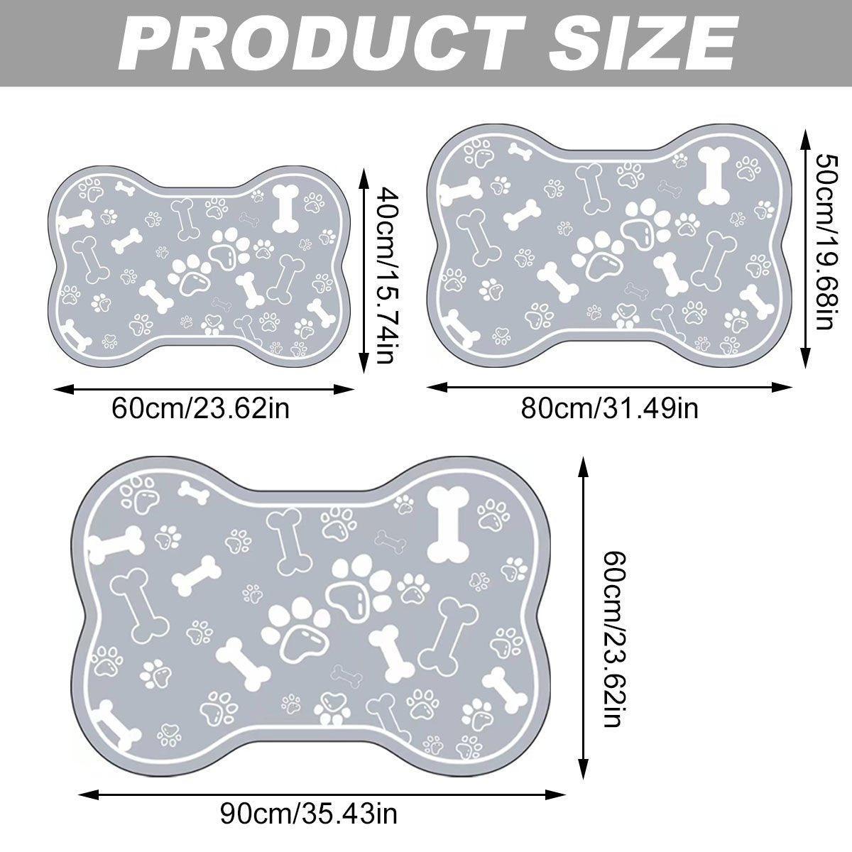 Pet Feeding Mat Non-slip Diatom Mud Absorbent Dirt-resistant Waterproof Placemat - Black-40x60cm