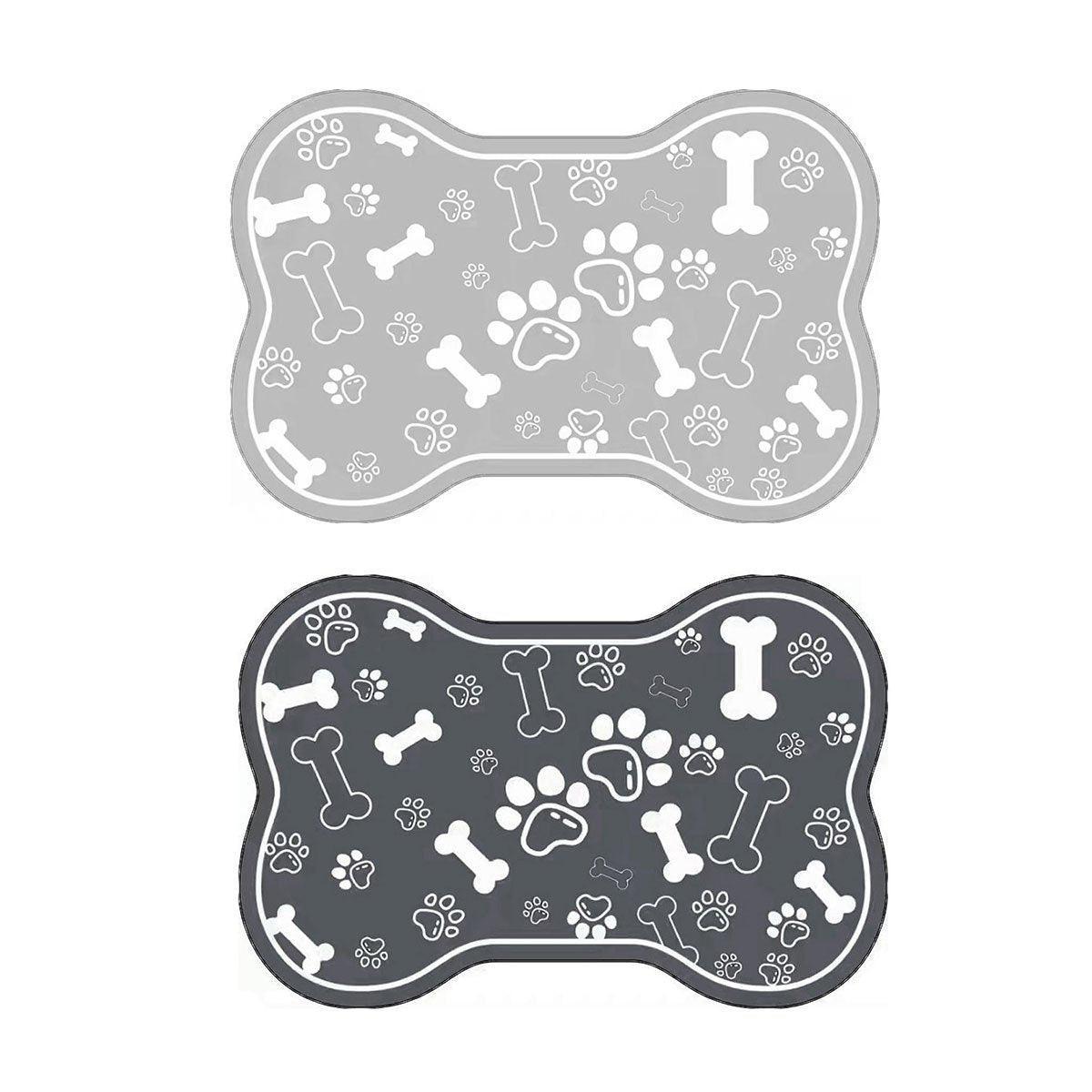 Pet Feeding Mat Non-slip Diatom Mud Absorbent Dirt-resistant Waterproof Placemat - Grey-40x60cm