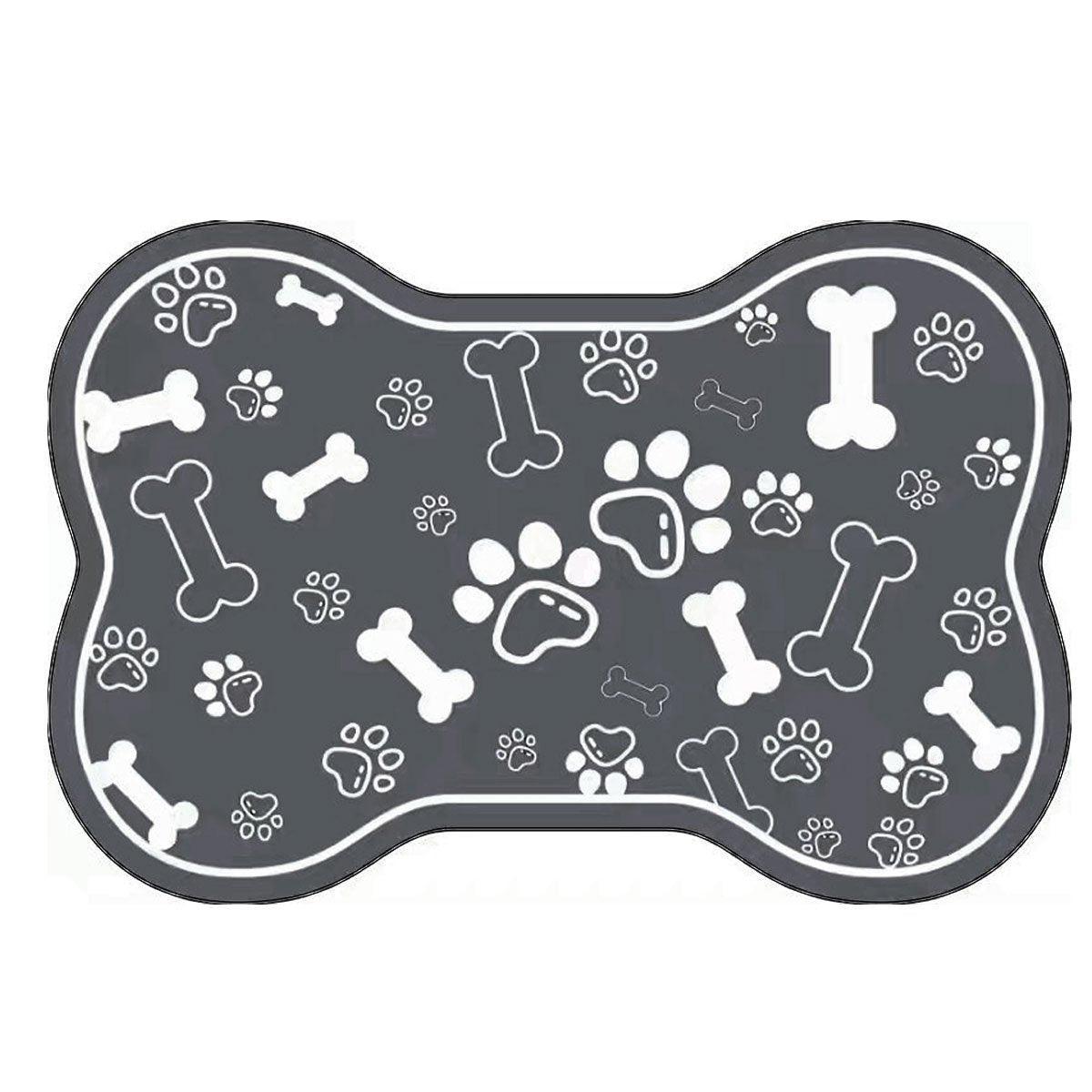 Pet Feeding Mat Non-slip Diatom Mud Absorbent Dirt-resistant Waterproof Placemat - Grey-40x60cm