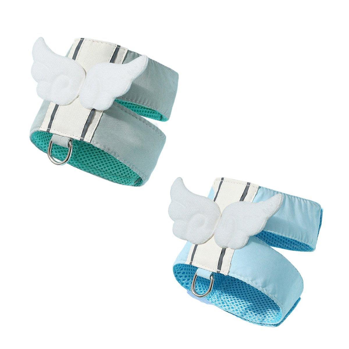 Pet Angel Wings Dog Vest Leash Cat Harness Anti-Break Walking Dog Leash Set - Blue-M