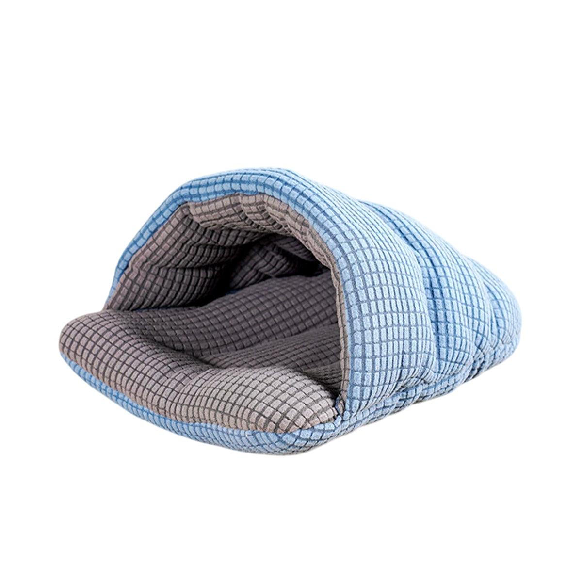 Pet Kennel Sleeping Bag Semi Enclosed Bed for Small Animals Cats and Puppies - Grey