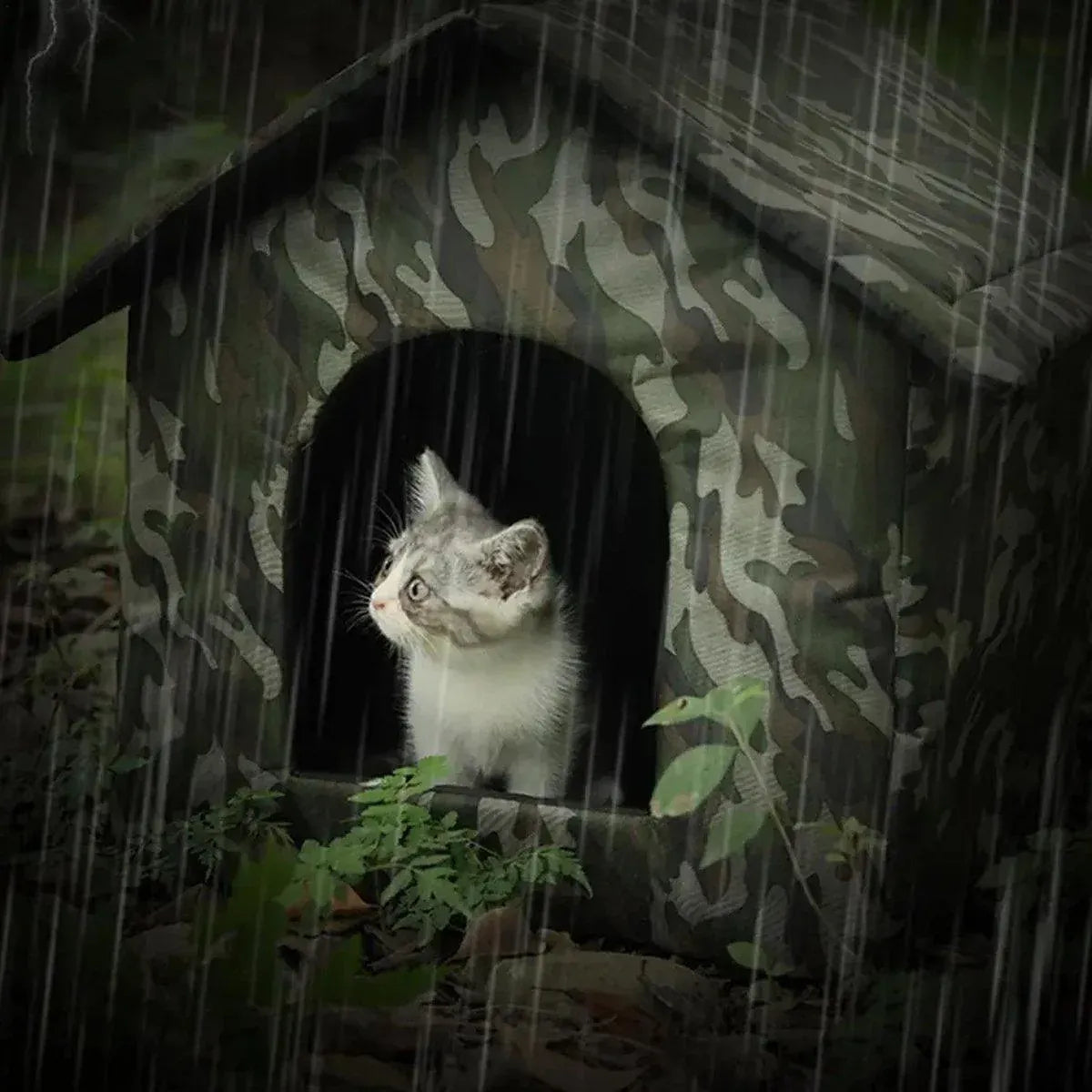 Waterproof Outdoor Cat Nest Stray Pet Hiding Nest Simple Dog House Shelter Bed - L