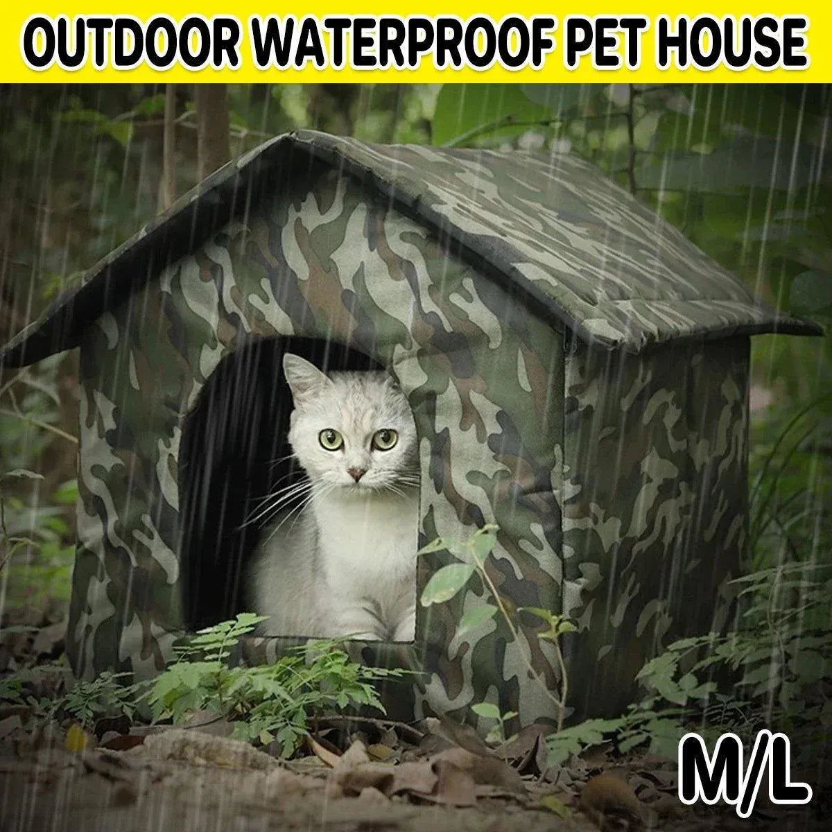 Waterproof Outdoor Cat Nest Stray Pet Hiding Nest Simple Dog House Shelter Bed - M