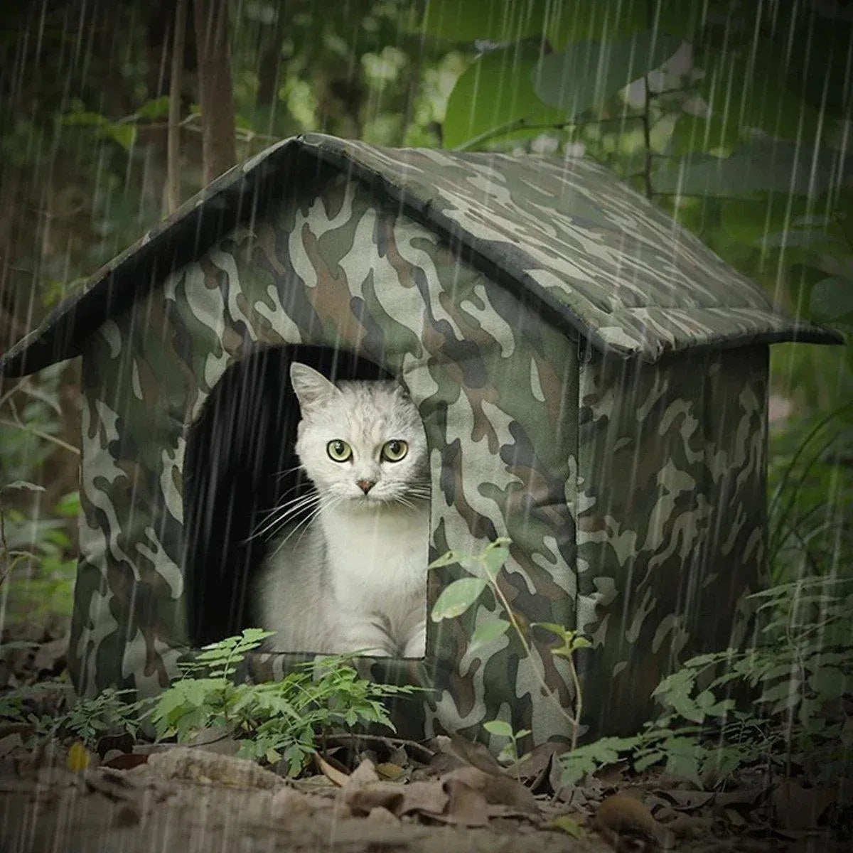 Waterproof Outdoor Cat Nest Stray Pet Hiding Nest Simple Dog House Shelter Bed - M
