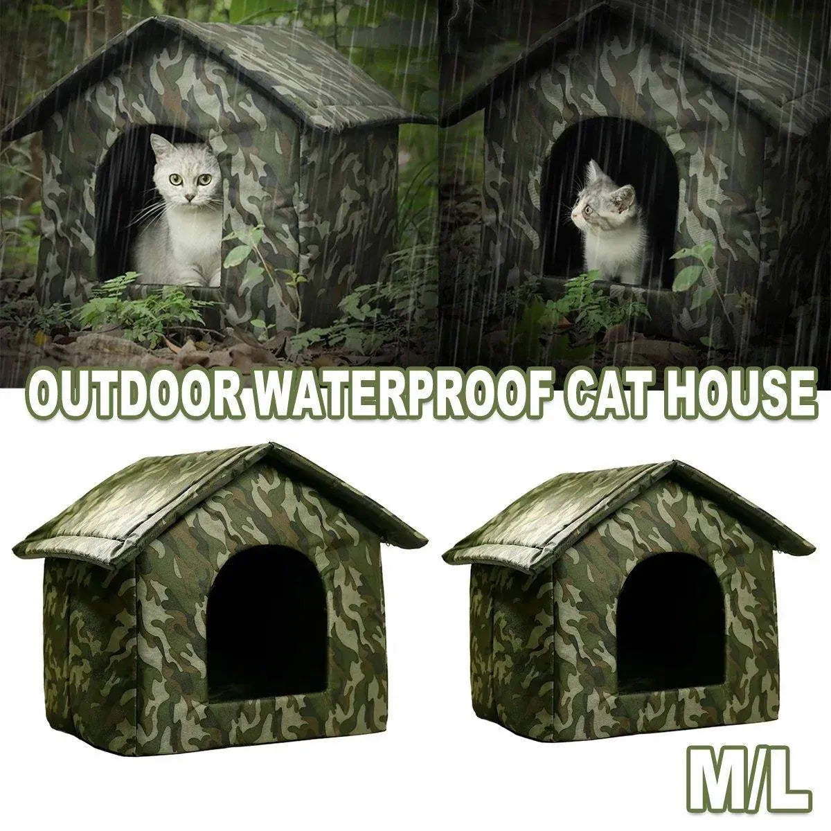 Waterproof Outdoor Cat Nest Stray Pet Hiding Nest Simple Dog House Shelter Bed - M