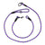 Adjustable Diagonal Dog Walking Leash Hands Free Crossbody Pet Lead Dogs - Purple