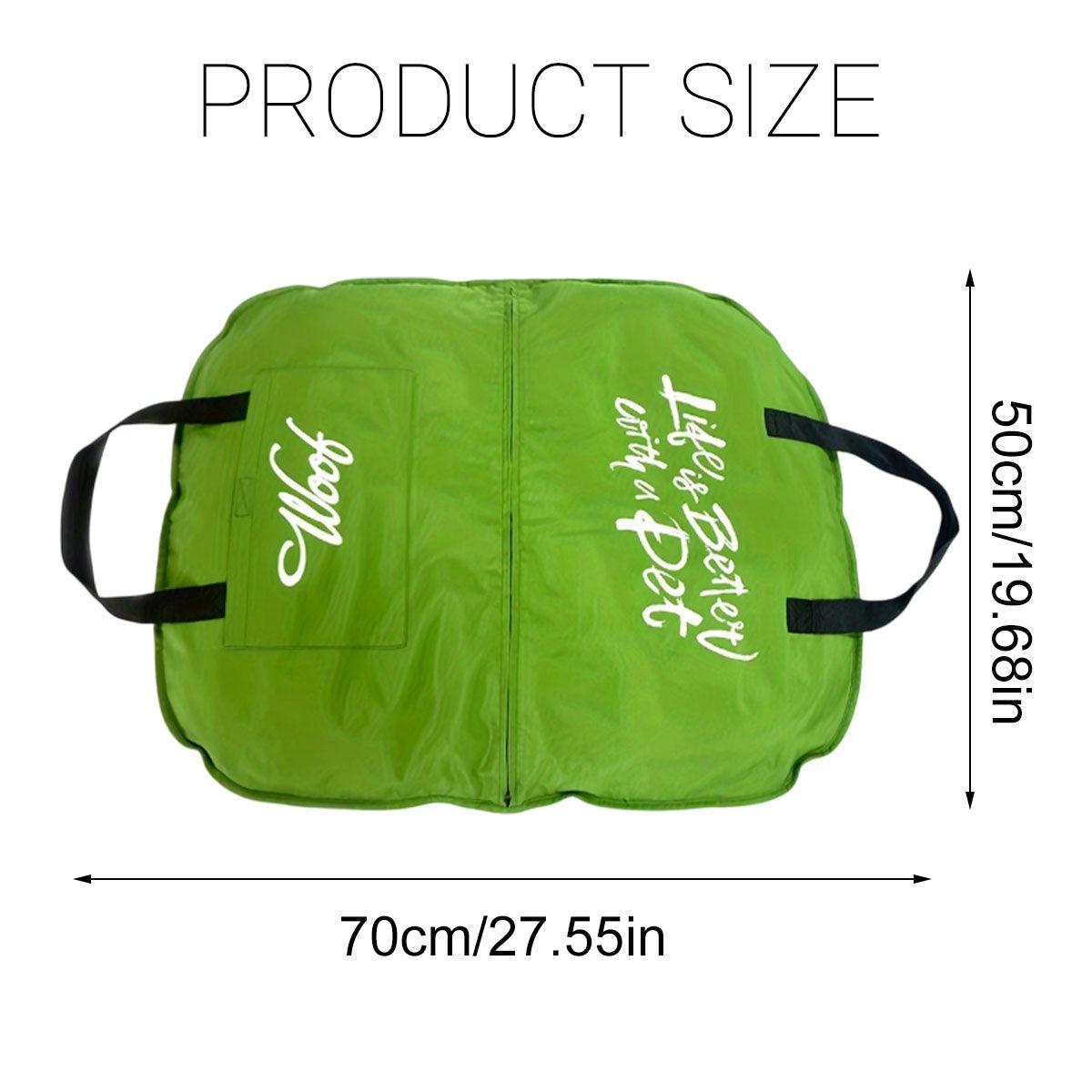 Portable Folding Pet Kennel Zippered Outdoor Dog Bed Travel Mat Waterproof - Green