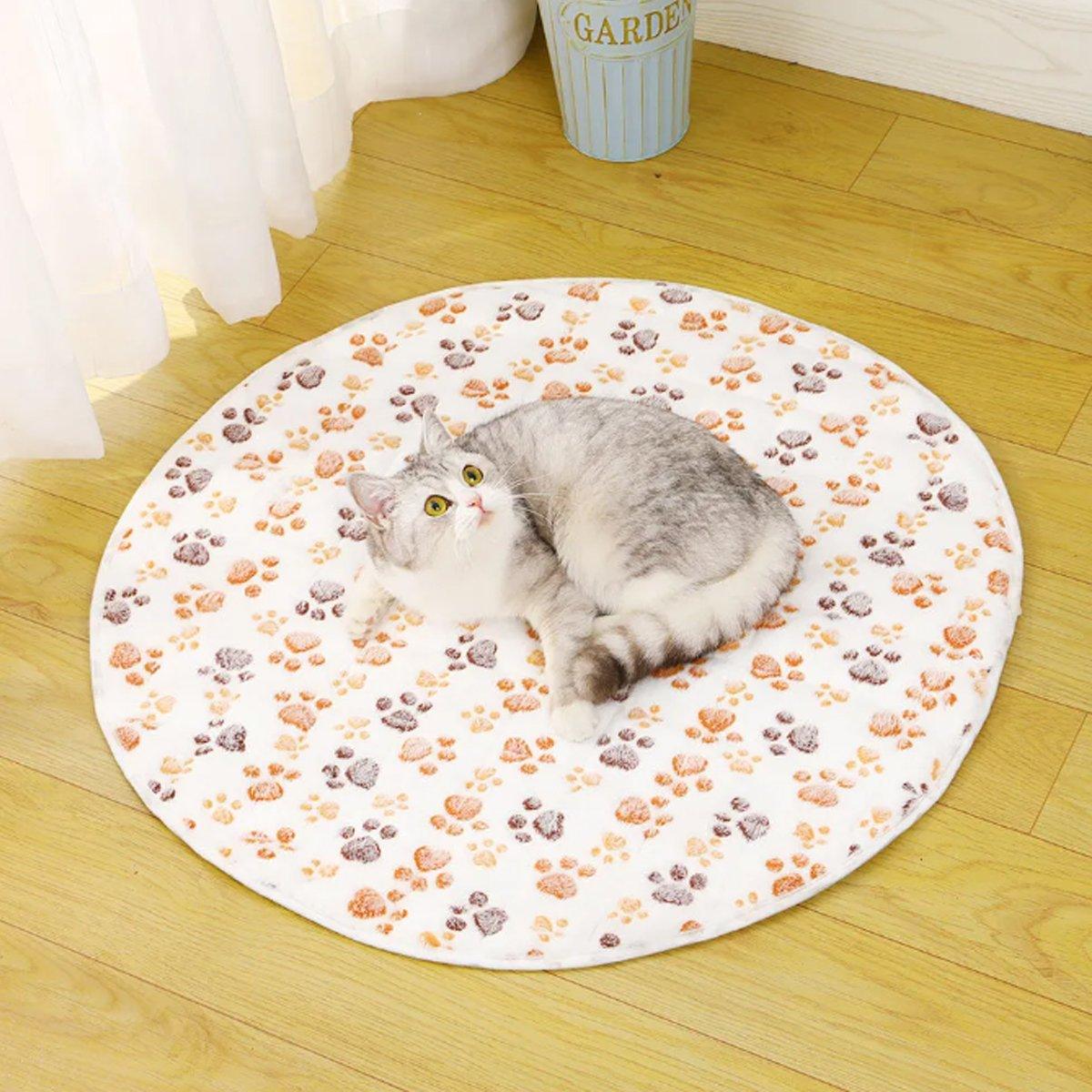 Waterproof Dog Pads Round Diaper Pads Pet Training Pads for Puppies and Dogs - White-35cm