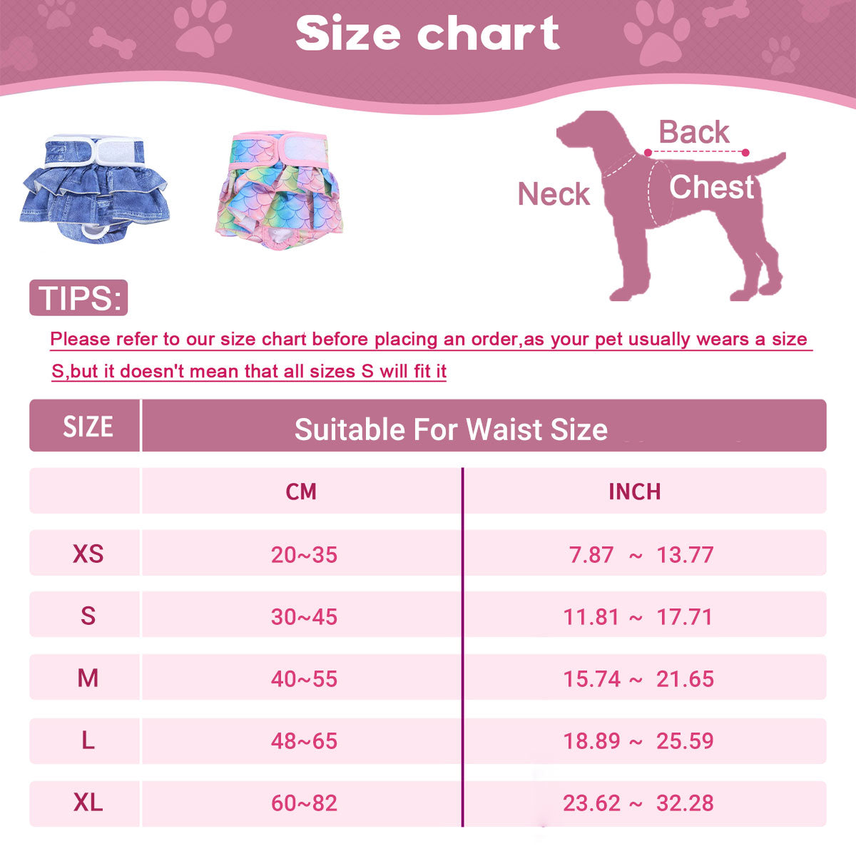 Pet Dog Diapers Female Pants Soft Breathable Underwear Reusable Sanitary Briefs - Denim Print - XS