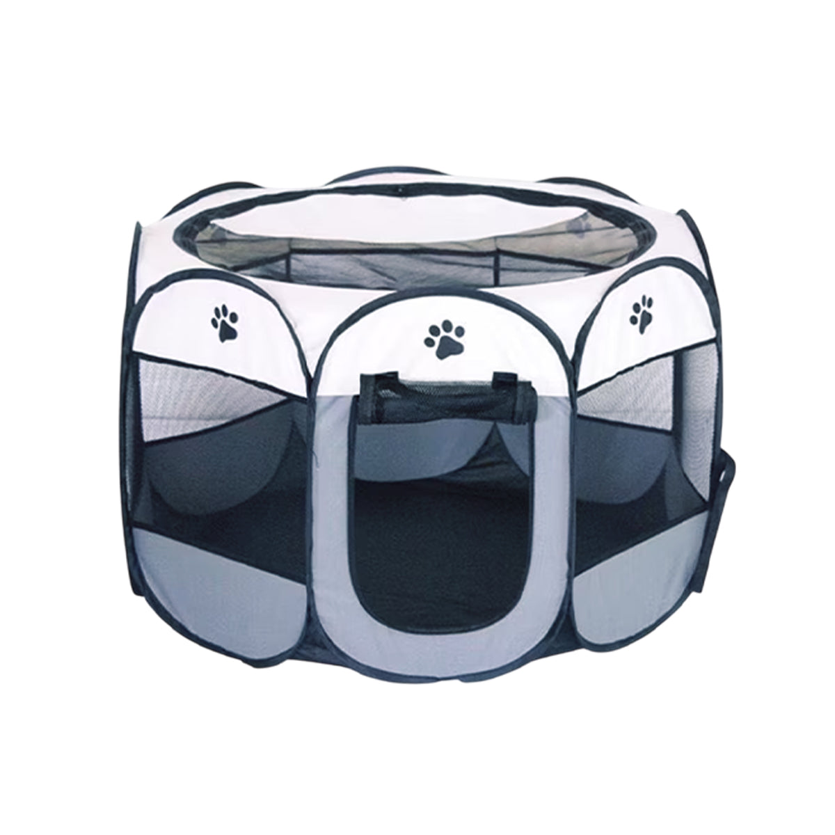 Pet Fence Indoor Cat Dog Tent Octagonal Fence Portable Foldable Cage Kennel - L-Coffee