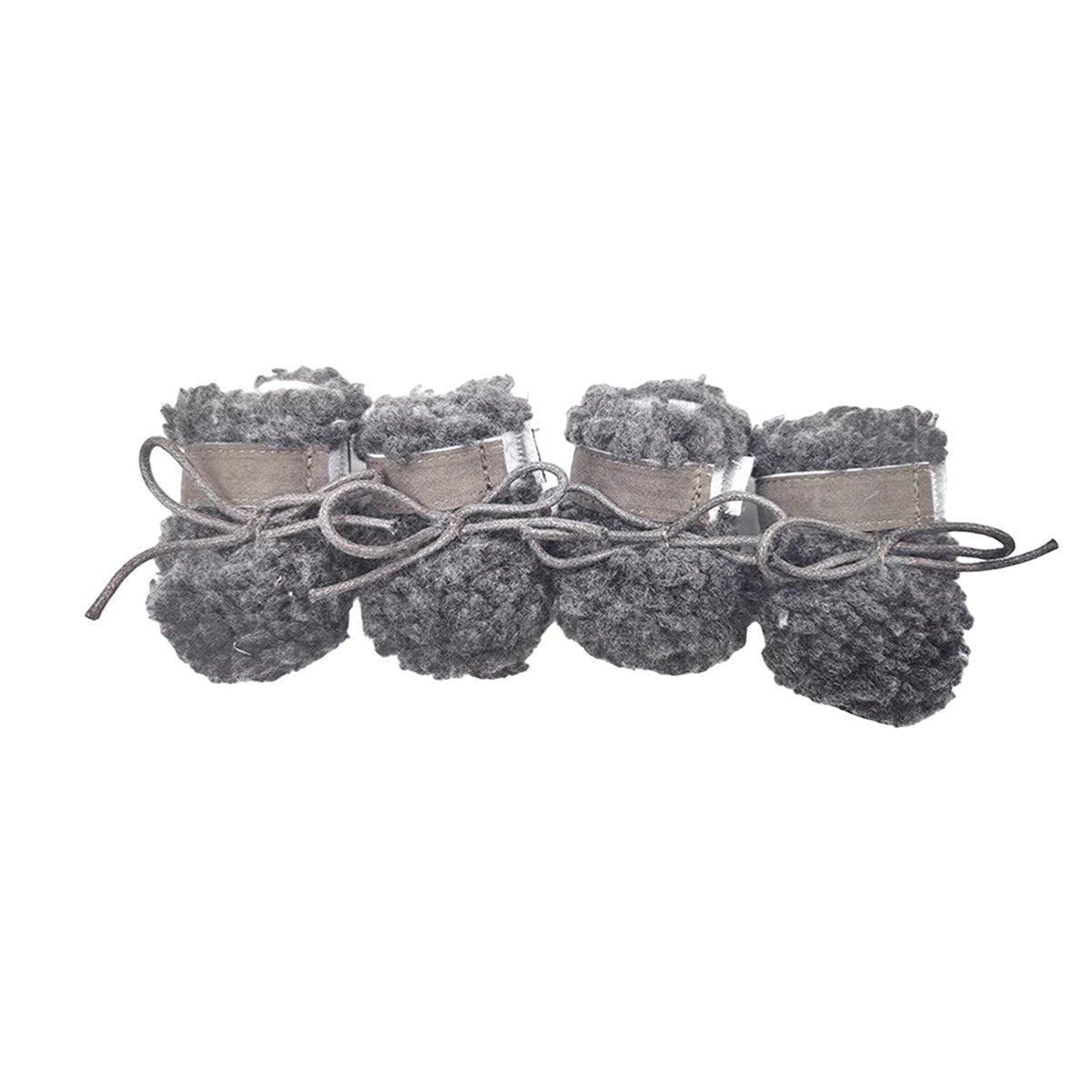 Winter Pet Dog Snow Boots Teddy Puppy Non-Slip Cotton Shoes Warm Puppy Foot - Brown-M