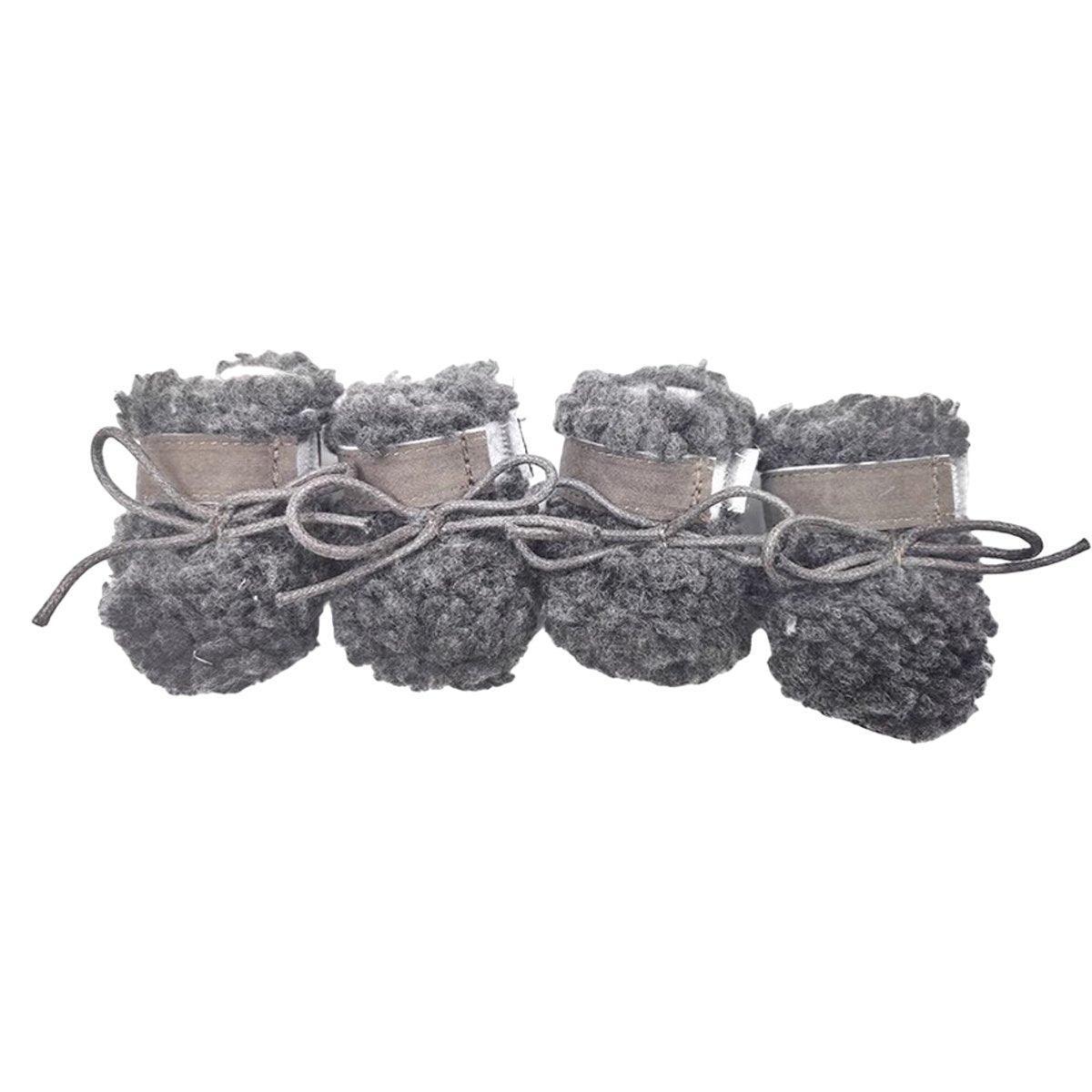 Winter Pet Dog Snow Boots Teddy Puppy Non-Slip Cotton Shoes Warm Puppy Foot - Brown-S