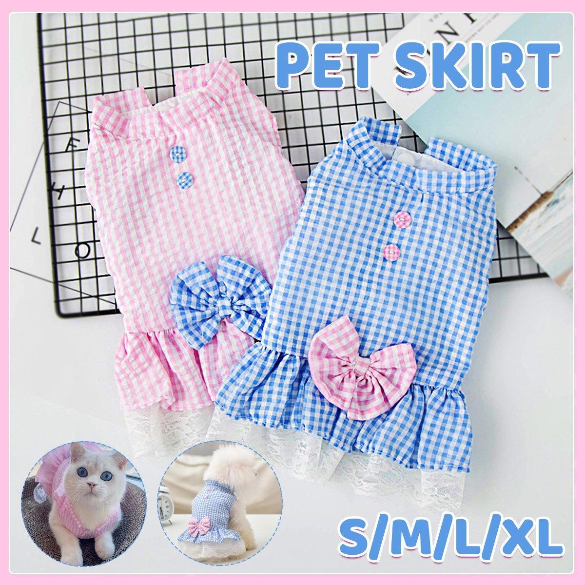 Cute Small Dog Dress Puppy Clothing Pet Apparel for Summer Fashion Outfit - Pink - L