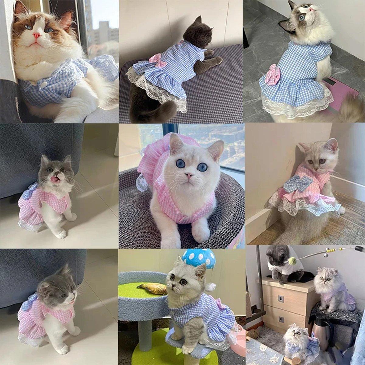 Cute Small Dog Dress Puppy Clothing Pet Apparel for Summer Fashion Outfit - Pink - XL