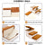 Foldable Pet Dog Stairs Puppy Step Ladder for Bed Sofa Portable Climbing Ramp - Brown