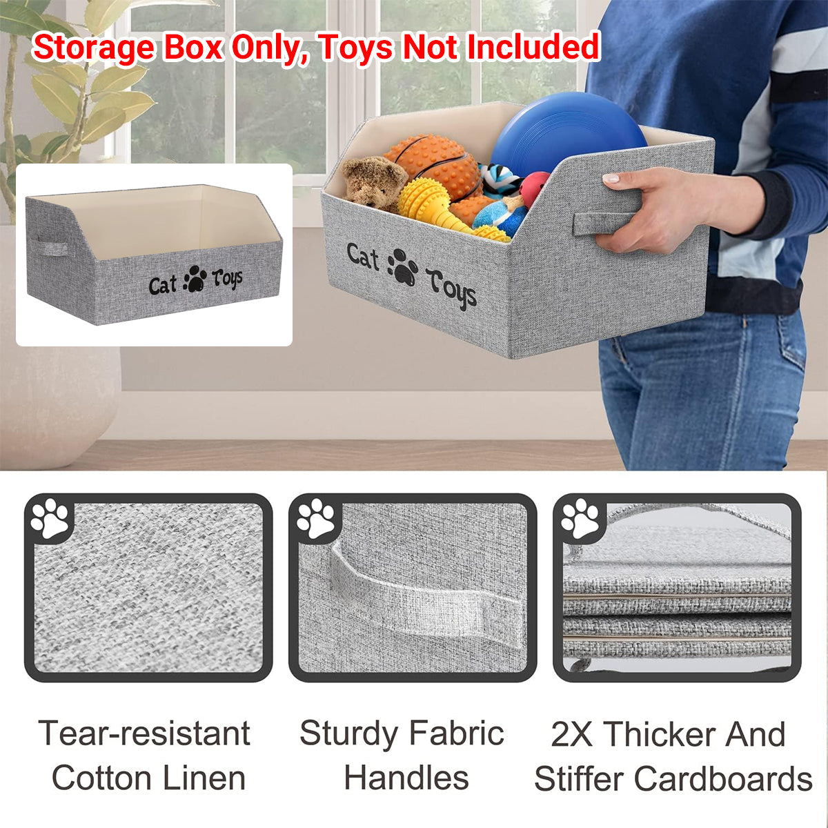 Portable Pet Toy Storage Box Foldable Organizer Snack Bag Pet Accessories Holder - Cat
