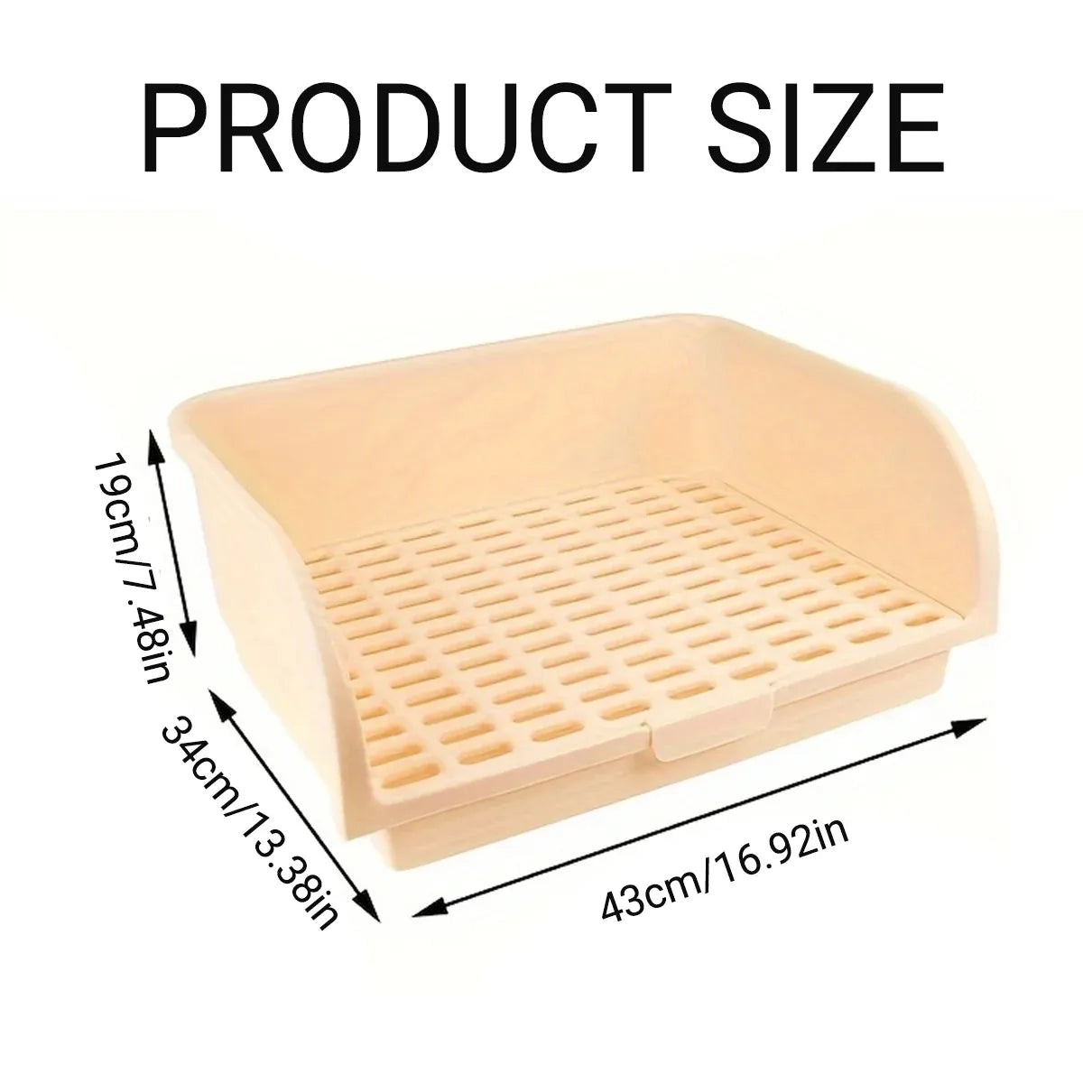 Large Rabbit Litter Box Drawer Corner Toilet for Chinchillas Hamsters Small Pets - Beige