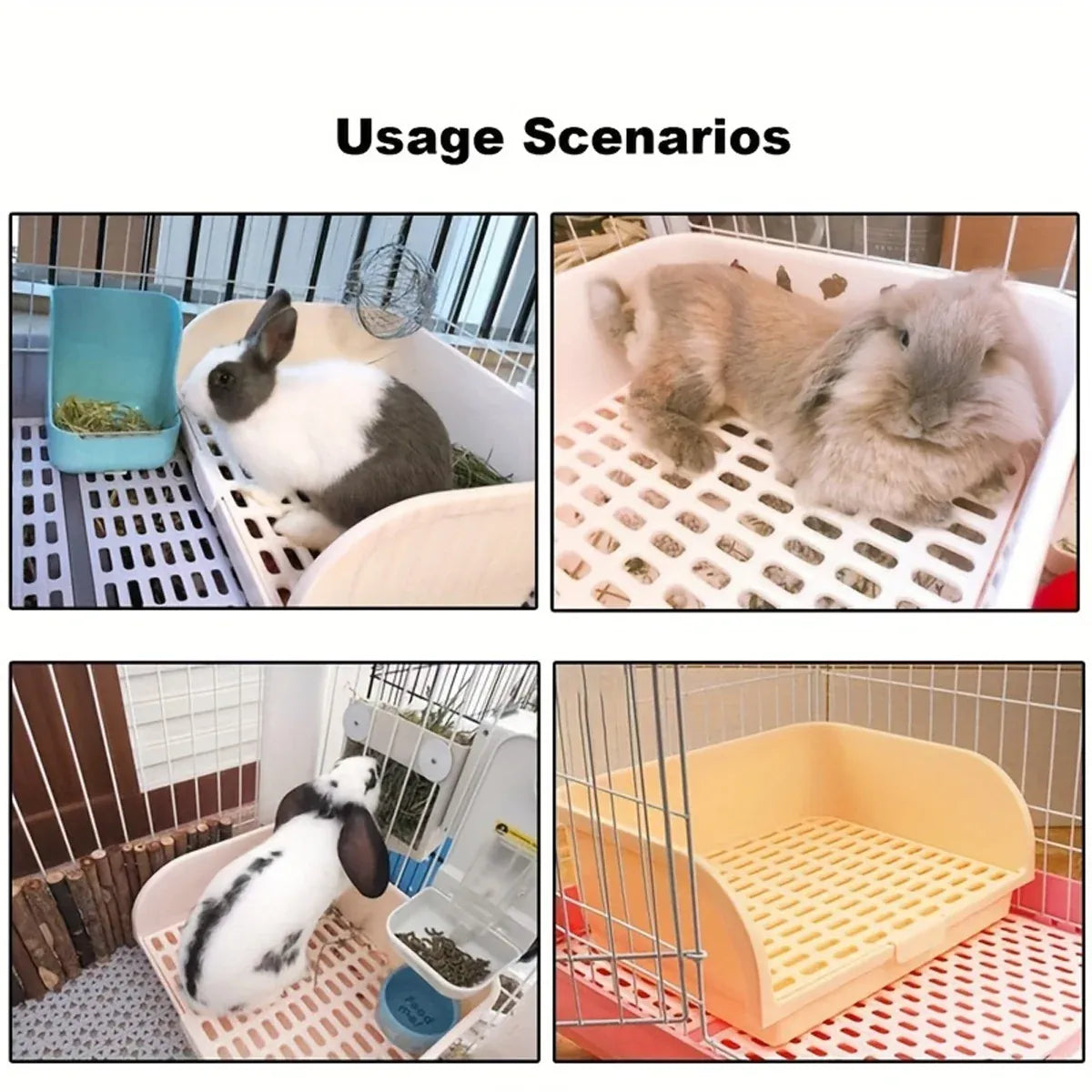 Large Rabbit Litter Box Drawer Corner Toilet for Chinchillas Hamsters Small Pets - Beige