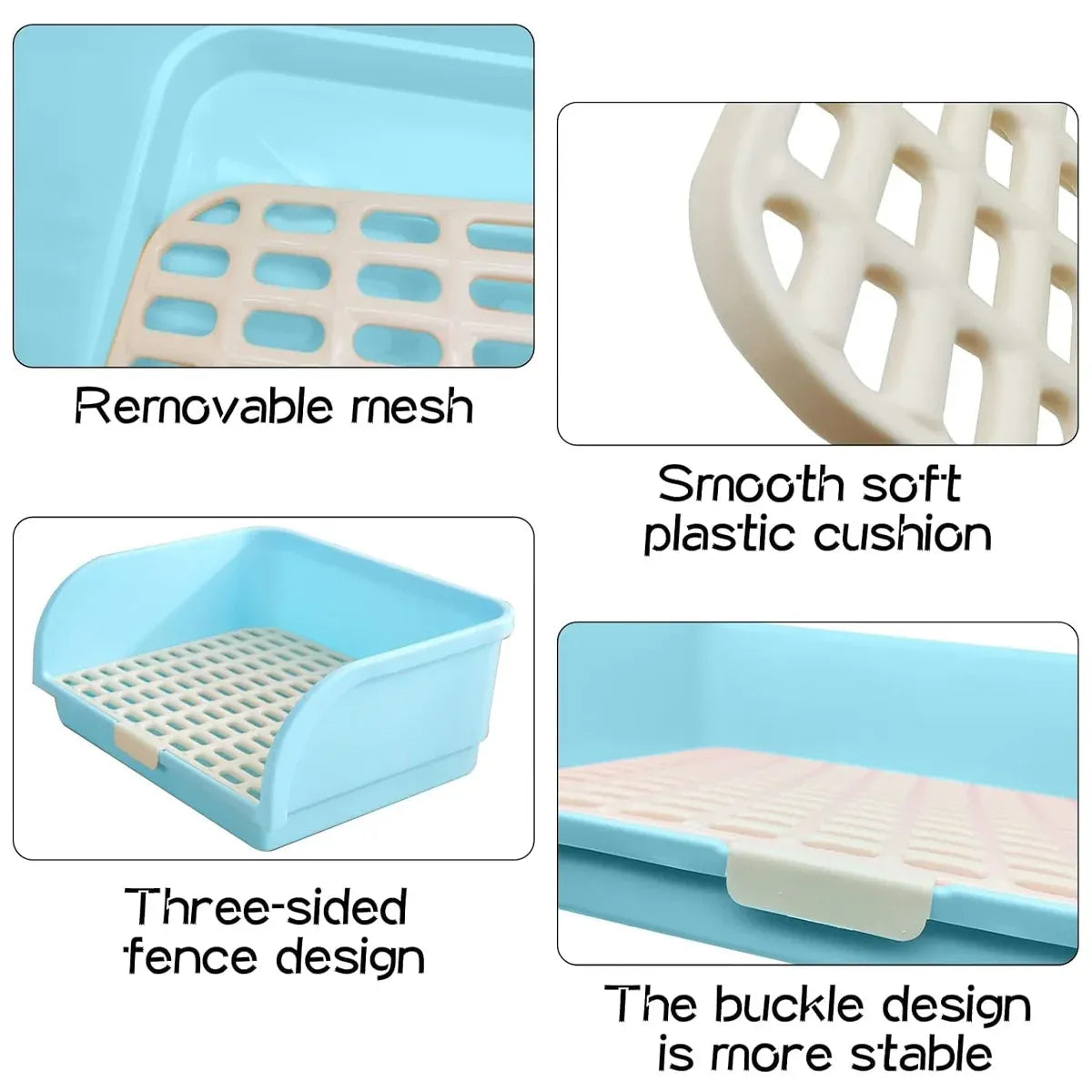 Large Rabbit Litter Box Drawer Corner Toilet for Chinchillas Hamsters Small Pets - Beige