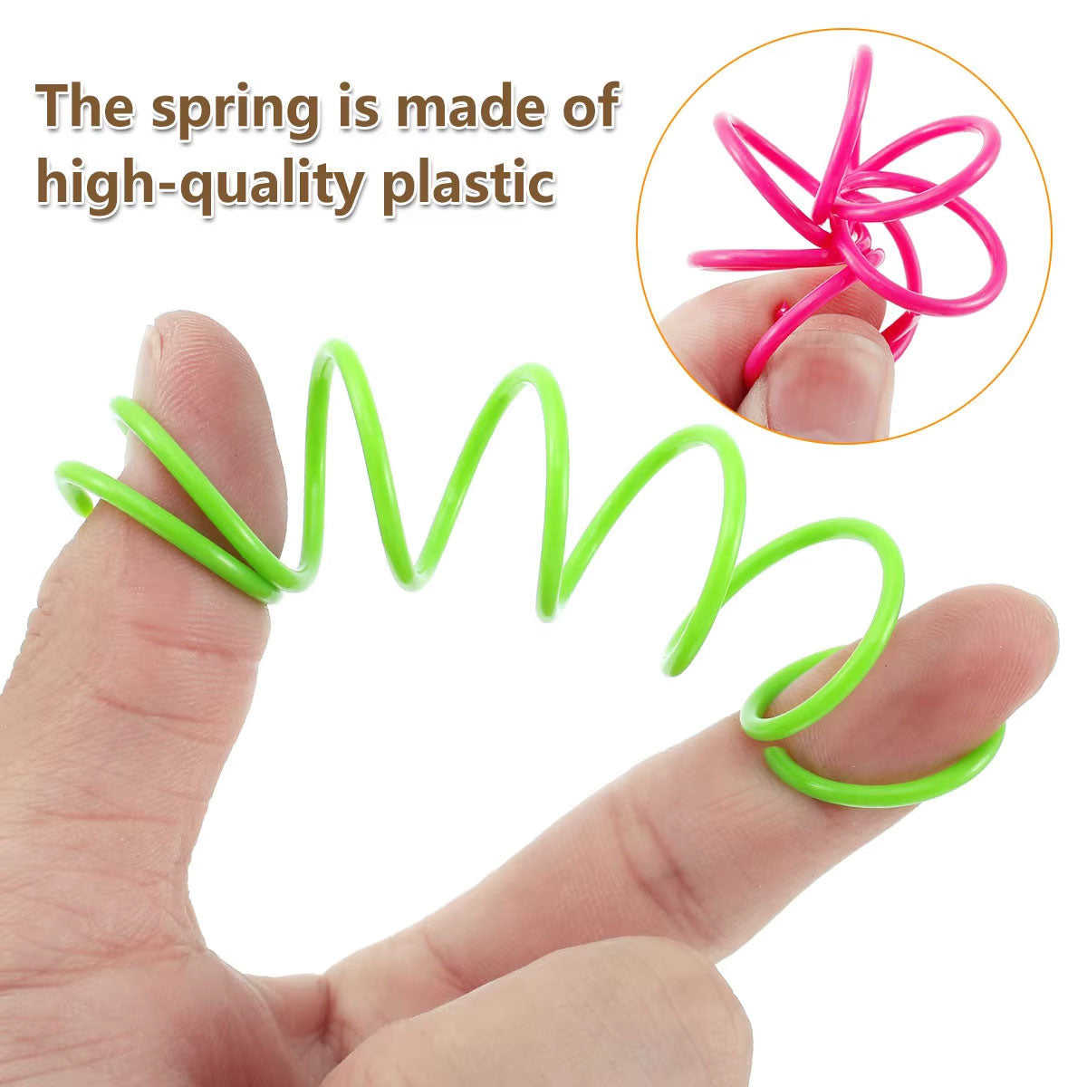 4PCS Cat Spring Toys Colourful Plastic Jumping Toy for Kitten Interactive Play