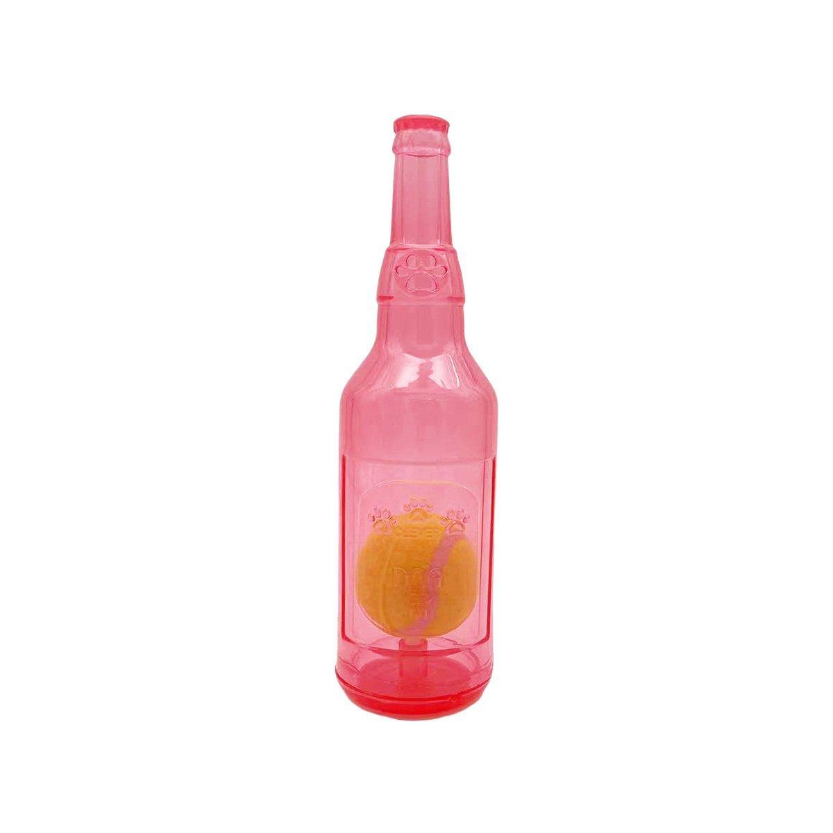 Durable Pet Teething Resistant Tennis Ball Wine Bottle Chew Toy for Dogs Play - Green-S