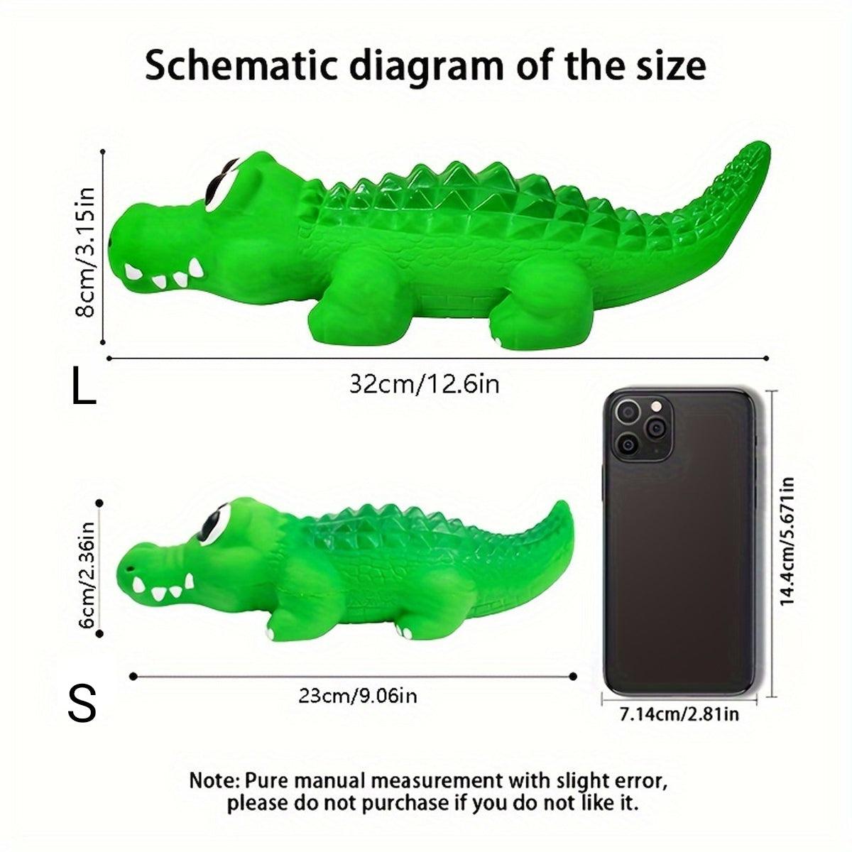 Pet Latex Toys Sounding Big Crocodile Dog Chew Toy Durable Playtime for Dogs - S