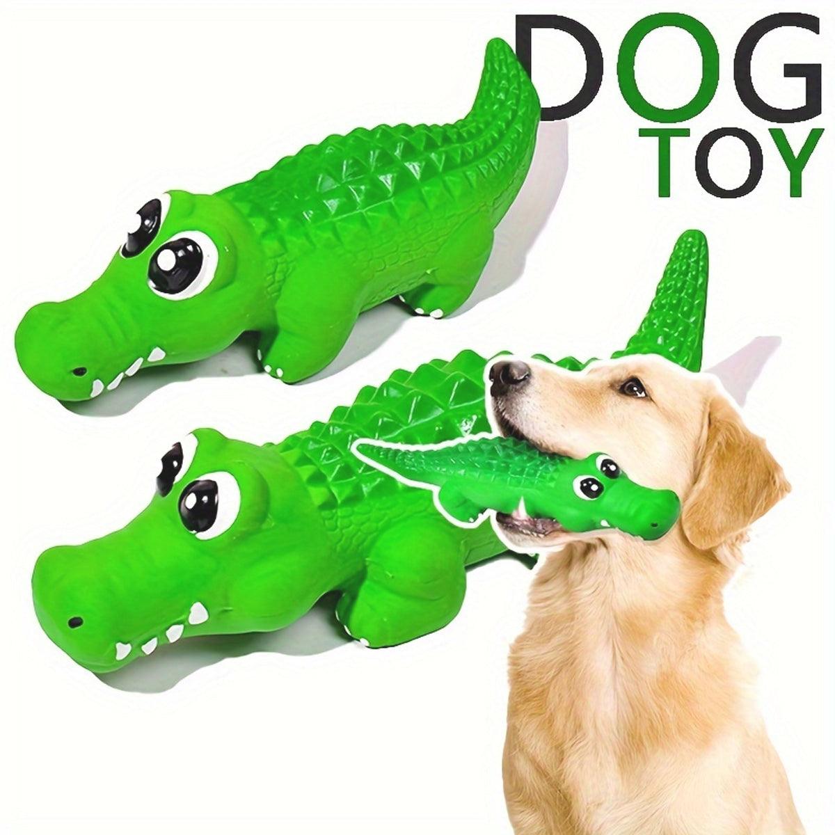 Pet Latex Toys Sounding Big Crocodile Dog Chew Toy Durable Playtime for Dogs - S