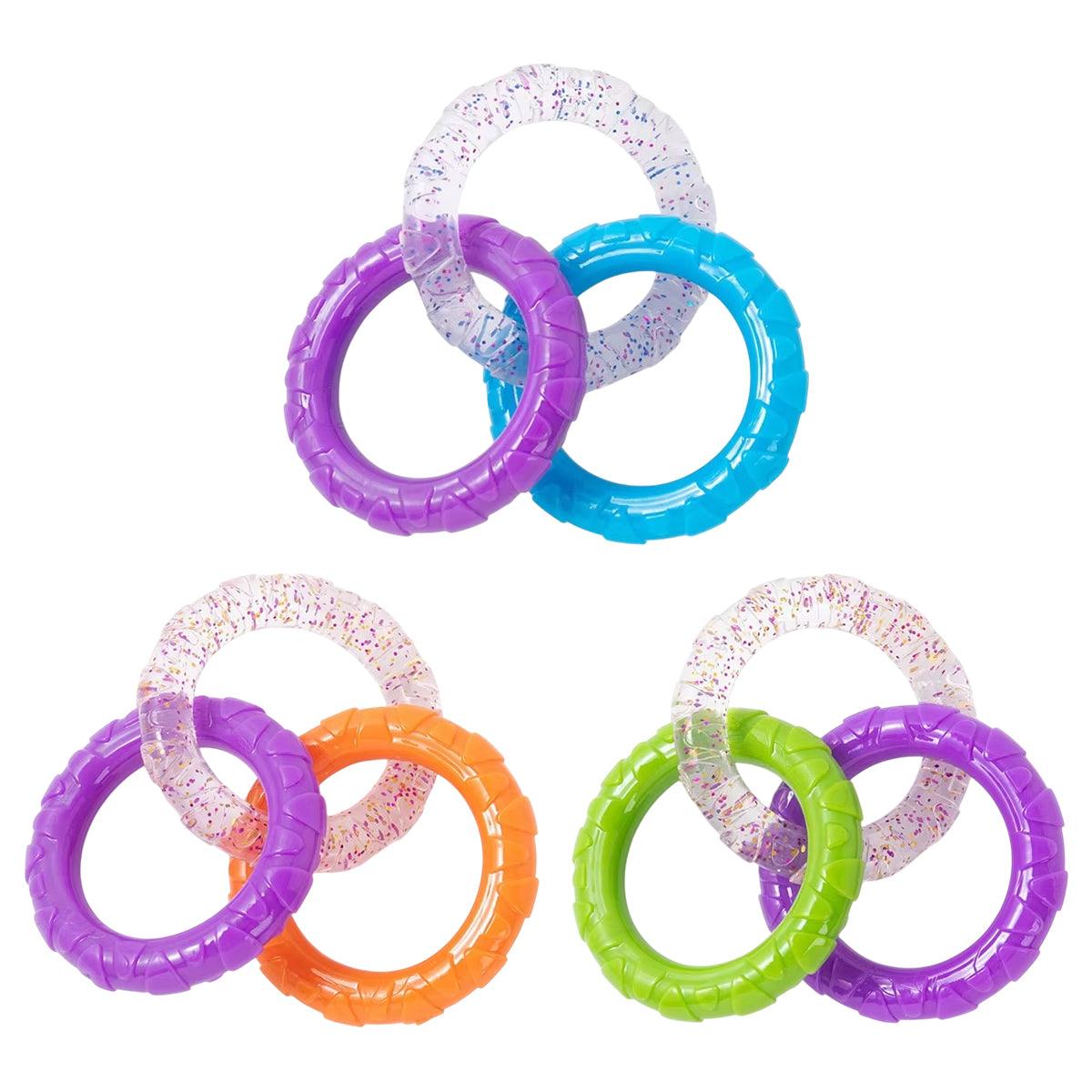 Interactive Dog Toys TRP Rubber Ring Teething Pet Rally Ring Chew Play Fetch - Orange-Purple