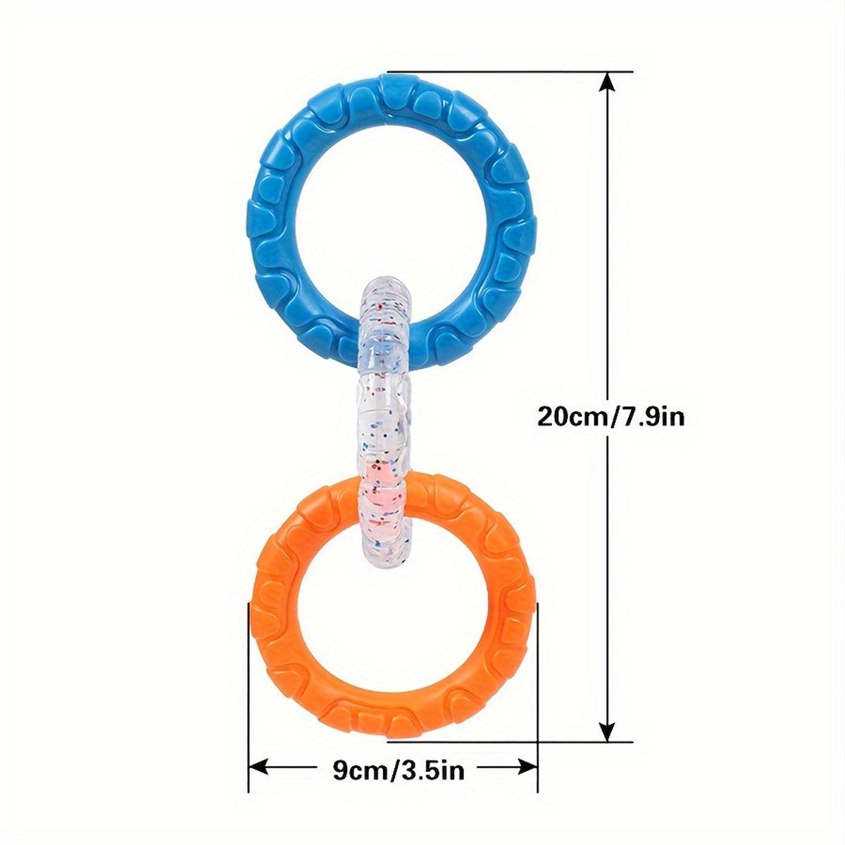 Interactive Dog Toys TRP Rubber Ring Teething Pet Rally Ring Chew Play Fetch - Orange-Purple