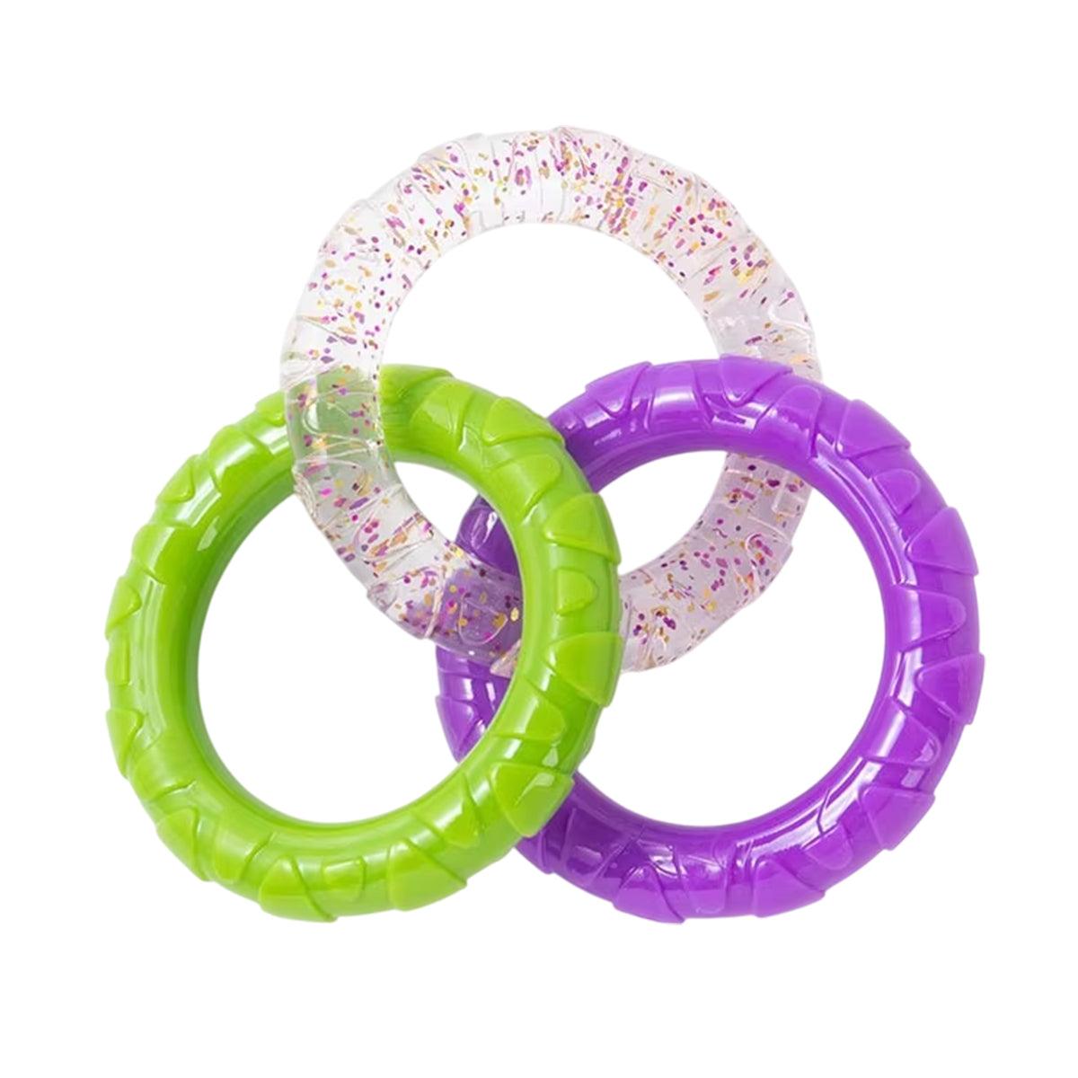 Interactive Dog Toys TRP Rubber Ring Teething Pet Rally Ring Chew Play Fetch - Orange-Purple