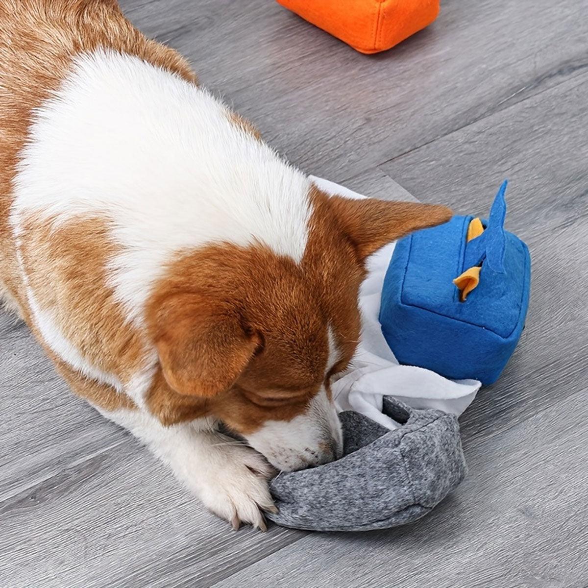 Dog Sniff Training Toy Plush Scent Training Aid for Puppies Interactive Pet Toy - Blue