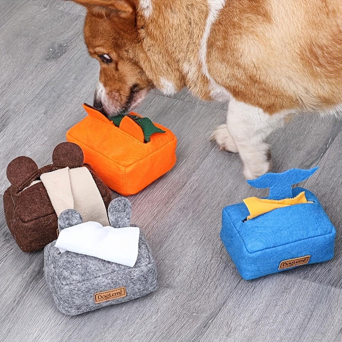 Dog Sniff Training Toy Plush Scent Training Aid for Puppies Interactive Pet Toy - Grey