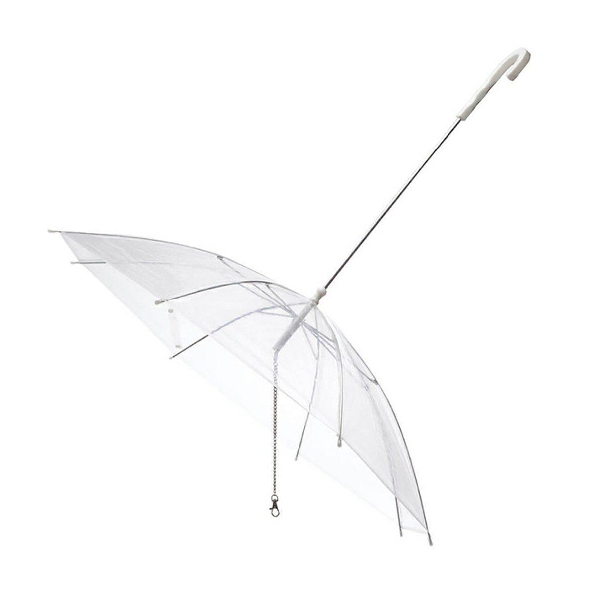 Pet Dog Transparent Umbrella 30 inch Diameter With Dog Leash For Rain Walking Outdoor
