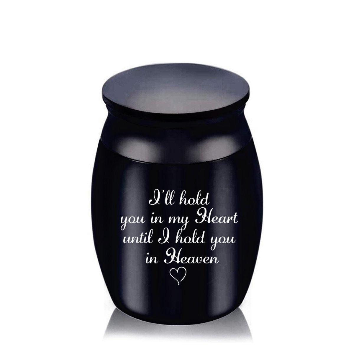 Cremation Urn Holder for Ashes Small Dog Cat Pet Memorial Keepsake Box Funeral - Black