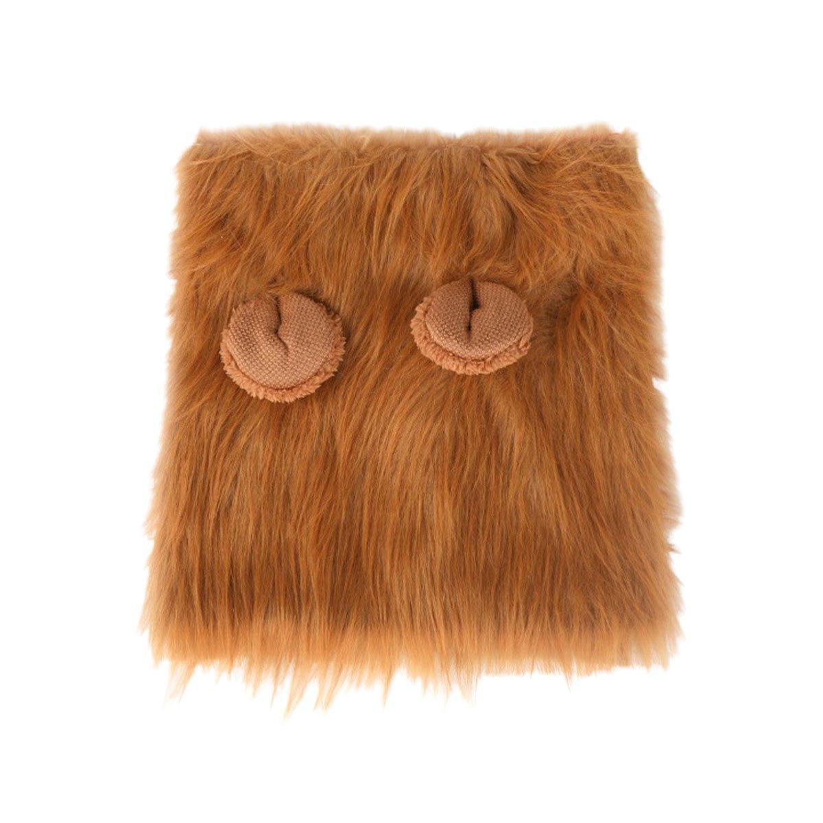 Lion Costume Mane Wig Large Dog Fancy Dress Up Party for Pet Halloween Clothes - Coffee-M