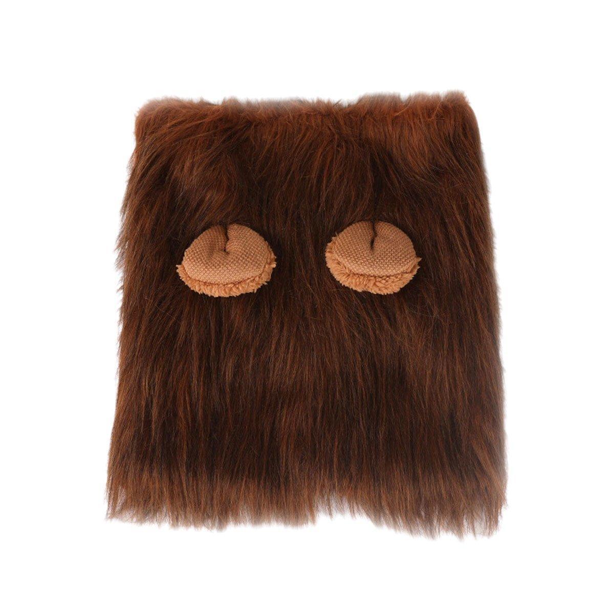 Lion Costume Mane Wig Large Dog Fancy Dress Up Party for Pet Halloween Clothes - Light Brown-L