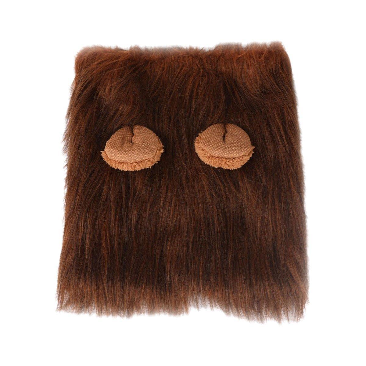 Lion Costume Mane Wig Large Dog Fancy Dress Up Party for Pet Halloween Clothes - Light Brown-L