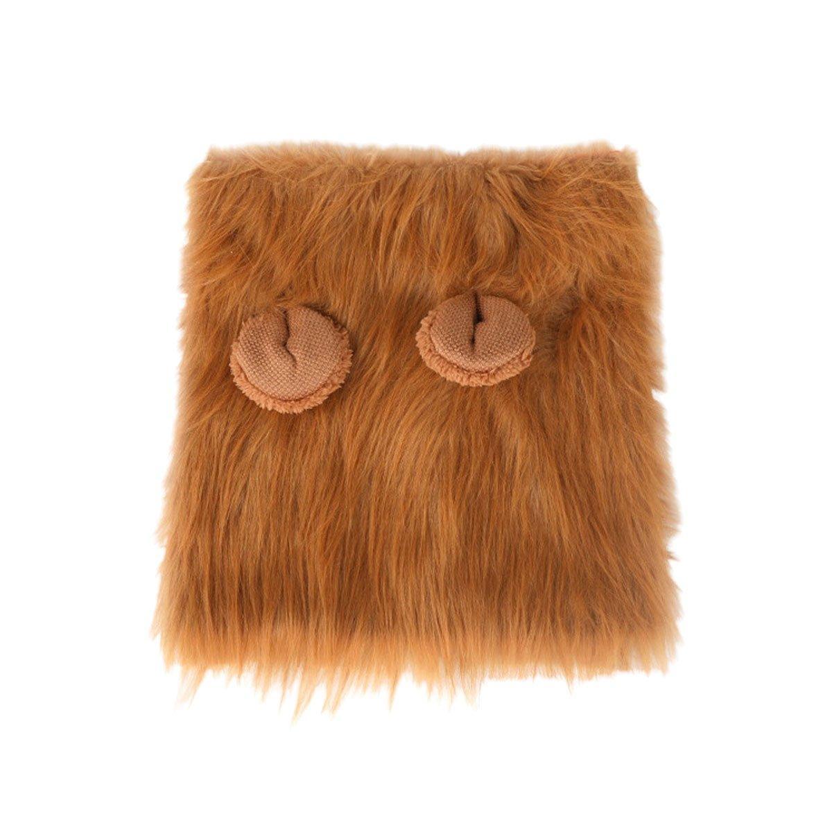 Lion Costume Mane Wig Large Dog Fancy Dress Up Party for Pet Halloween Clothes - Light Brown-S