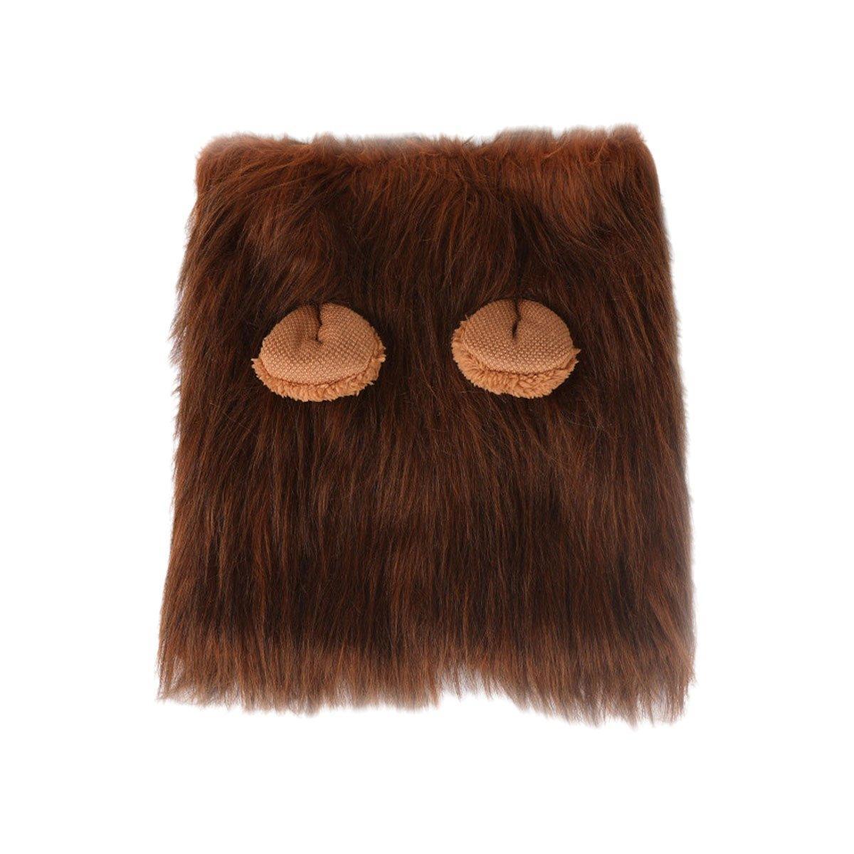 Lion Costume Mane Wig Large Dog Fancy Dress Up Party for Pet Halloween Clothes - Light Brown-S