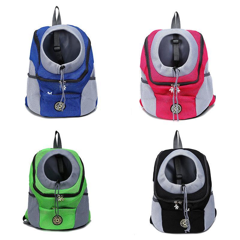 L Size Puppy Travel Mesh Pet Dog Carrier Backpack Front Travel Portable Shoulder Bag - Green