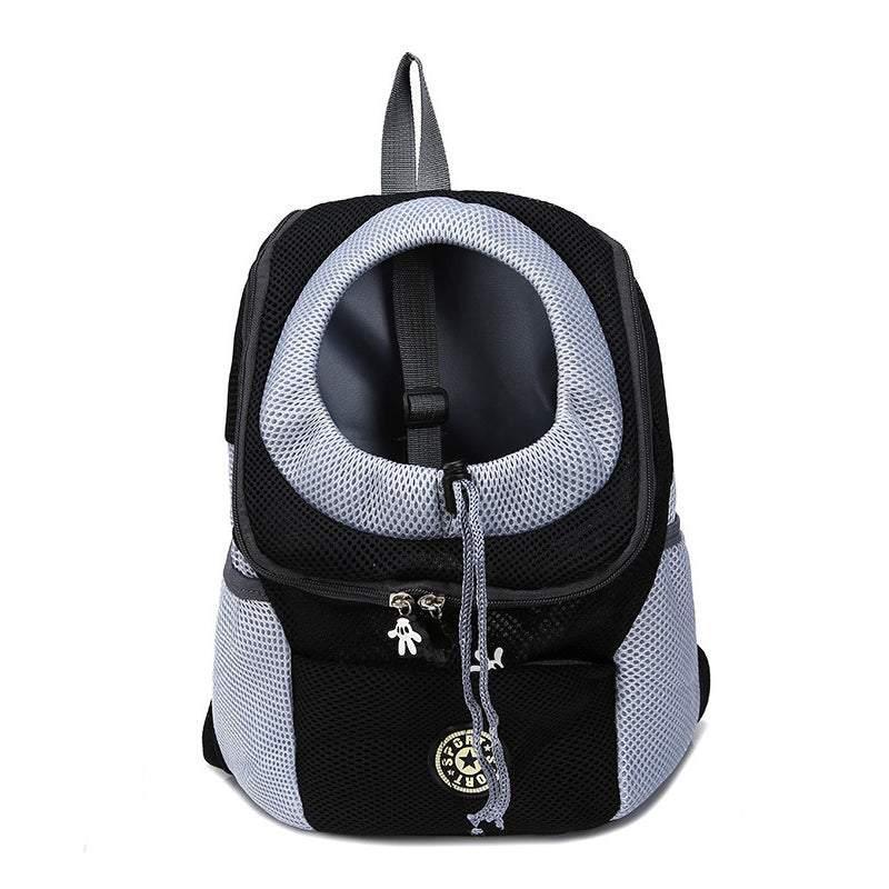 S Size Puppy Travel Mesh Pet Dog Carrier Backpack Front Travel Portable Shoulder Bag - Black